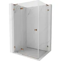 Mexen Lunar L douchescherm met scharnier links 75 x 80 , transparant, roze goud - 834L-075-080-60-00-L