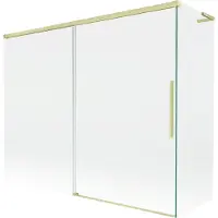 Mexen Rox L badwand 2-delig schuifbaar 190 + 80 x 150 , transparant, geborsteld goud - 8C9L-190-080-55-00