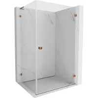 Mexen Lunar-B L rechts draaide douchecabine 100 x 90 , transparant, roze goud - 832L-100-090-60-00-P
