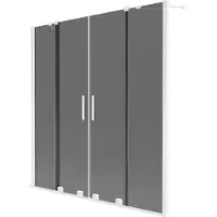 Mexen Velar Duo badwand tweedelig schuifbaar 160 x 150 , grafiet, wit - 896-160-000-42-20
