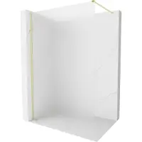Mexen Kioto-X douchewand Walk-in 140 x 200 , ijsbloem 10 mm, goud geborsteld - 800-140-101-55-30-X