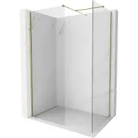 Mexen Kioto-X douchewand Walk-in 150 x 120 , transparant 10 mm, goud - 800-150-202-50-00-120-X