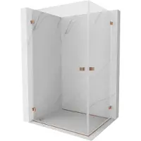 Mexen Lunar-B Duo draaideur douchecabine 85 x 70 , transparant, geborsteld koper - 832-085L-070P-65-00