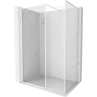 Mexen Kioto-XF douchewand Walk-in met frame 120 x 70 , transparant 10 mm, wit - 800-120-202-04-20-070-XF