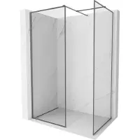 Mexen Kioto-XF douchewand Walk-in met frame 160 x 110 , transparant 10 mm, geweer metaal - 800-160-202-04-95-110-XF