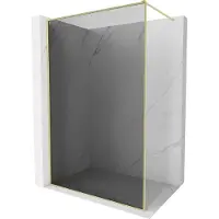 Mexen Kioto-XF douchewand Walk-in met frame 90 x 202 , grafiet 10 mm, geborsteld goud - 800-090-104-55-40-X