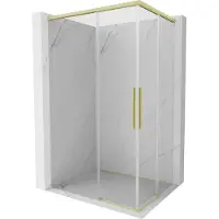 Mexen Rox Duo schuifbare douchecabine 120 x 85 cm, transparant, goud geborsteld - 8C2D-120-085-55-00