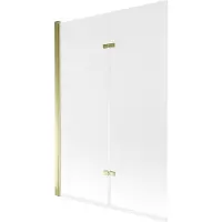Mexen Castor badwand 2-vleugelig 120 x 150 , ijs, goud - 892-120-002-50-30