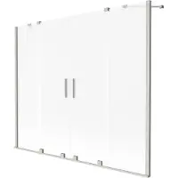 Mexen Velar Duo badwand vouwbare 2-delige schuifwand 170 x 150 , ijsmotief, geborsteld nikkel - 896-170-000-32-97