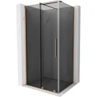 Mexen Velar schuifdouchecabine 120 x 85 , grafiet, geborsteld koper - 871-120-085-41-65