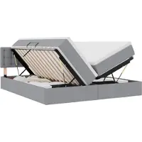 vidaXL LED opbergbed met matras Lichtgrijs 180 x 200 cm Stof