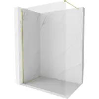 Mexen Kioto-X douchewand Walk-in 120 x 200 , transparant 10 mm, goud geborsteld - 800-120-101-55-00-X