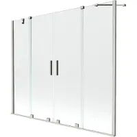 Mexen Velar Duo badwand 2-delig schuifbaar 170 x 150 , transparant, geborsteld nikkel - 896-170-000-02-97