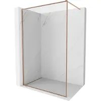 Mexen Kioto-XF douchewand Walk-in met frame 70 x 202 , transparant 10 mm, geborsteld koper - 800-070-104-65-00-X