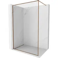 Mexen Kioto-F douchewand Walk-in met frame 135 x 202 , transparant 8 mm, roze goud - 800-135-104-60-00