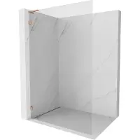 Mexen Lunar L Douchewand Walk-in links 90 x 200 , transparant 8 mm, geborsteld koper - 830L-090-000-65-00-L