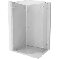 Mexen Lunar L vijfhoekige schuifdeur douchecabine rechts 80 x 90 , transparant, chroom - 831L-080P-090L-01-00-P