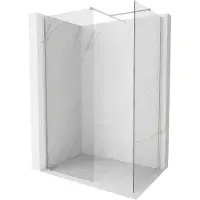 Mexen Kioto-X douchewand Walk-in 140 x 80 , transparant 10 mm, geborsteld nikkel - 800-140-202-97-00-080-X