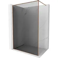 Mexen Kioto-F douchewand Walk-in met frame 110 x 202 , grafiet 8 mm, roze goud - 800-110-104-60-40