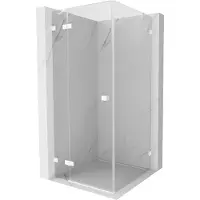 Mexen Lunar douchecabine scharnierend links 80 x 80 cm, transparant, wit - 834-080-080-20-00-L