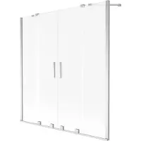 Mexen Velar Duo badwand, 2-delige schuifbare, 140 x 150 , ijs, chroom - 896-140-000-32-01