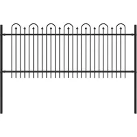 vidaXL Spike Boog Hek DRONTEN 200 x 130 cm Gepoedercoat staal Zwart