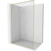 Mexen Kioto-F L douchewand Walk-in met frame 80 x 202 , transparant 8 mm, goud geborsteld - 800-080-174-55-00