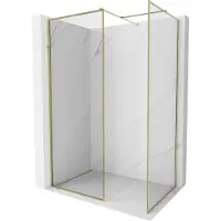 Mexen Kioto-F douchewand Walk-in met frame 180 x 75 , transparant 8 mm, goud - 800-180-202-04-50-075