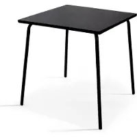 Oviala - Vierkante tuin tafel van klei metaal Zwart 70cm - Palavas