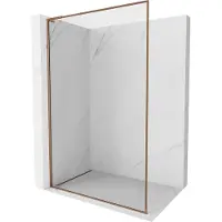 Mexen Kioto-F L Walk-in douchewand met frame 50 x 202 , transparant 8 mm, roze goud - 800-050-174-60-00