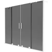 Mexen Velar Duo badwand scherm 2-delig schuifbaar 190 x 150 , grafiet, wit - 896-190-000-42-20