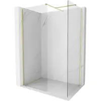 Mexen Kioto-X douchewand Walk-in 160 x 100 , transparant 10 mm, goud geborsteld - 800-160-202-55-00-100-X