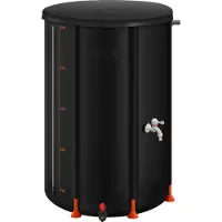 StarTech.com Regenton - Opvouwbare Regenwaterton 250 L - 500D PVC - Met Kraan - Overloopset - Draagbaar - Zwart