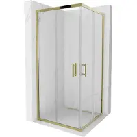 Mexen Rio vierkante douchecabine 90 x 90 , transparant, goud - 860-090-090-50-00