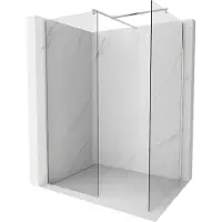 Mexen Kioto douchewand Walk-in 110 x 80 , transparant, geborsteld nikkel - 800-110-202-97-00-080
