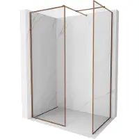 Mexen Kioto-F douchewand Walk-in met frame 180 x 105 , transparant 8 mm, roze goud - 800-180-202-04-60-105