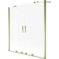 Mexen Velar Duo badwand tweedelig schuifbaar 160 x 150 , mat, goud - 896-160-000-32-50