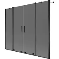 Mexen Velar Duo badwand vouwdeur 2-delig 180 x 150 , grafiet, zwart - 896-180-000-42-70