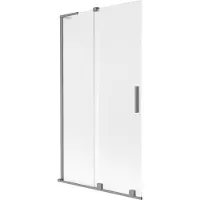 Mexen Velar L badwand met 2 schuifdeuren 100 x 150 cm, matglas, gun metal - 896-100-003-31-95