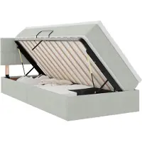 vidaXL LED opbergbed met matras Lichtgrijs 90 x 200 cm Fluweel