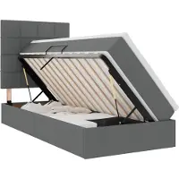 vidaXL LED opbergbed met matras Donkergrijs 90 x 200 cm Stof