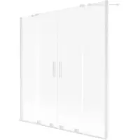 Mexen Velar Duo badwand 2-delig schuifbaar 150 x 150 , mat, wit - 896-150-000-32-20