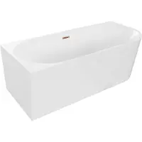 Mexen Mia vrijstaande hoekbad links 160 x 75 , wit, overloop roze goud - 52691607500L-60