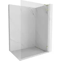 Mexen Lunar L douchewand Walk-in rechts 60 x 200 , transparant 8 mm, goud - 830L-060-000-50-00-P