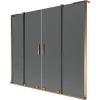 Mexen Velar L Duo badwand 2-delige schuifwand 170 x 150 , grafiet, roze goud - 896-170-003-42-60