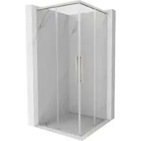 Mexen Rox Duo schuif douchecabine 85 x 85 cm, transparant, geborsteld nikkel - 8C2D-085-085-97-00
