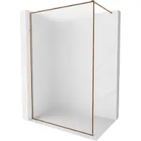Mexen Kioto-XF inloopdouchewand met frame 160 x 202 , matglas 10 mm, roze goud - 800-160-104-60-30-X