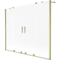 Mexen Velar Duo badwand 2-delige schuifwand 190 x 150 , mat, geborsteld goud - 896-190-000-32-55