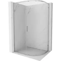 Mexen Exo asymmetrische halfronde douchecabine schuif 120 x 90 cm, transparant, chroom - 8131-120-090-01-00
