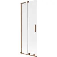 Mexen Velar L badwand douchewand 2-vleugelig schuifbaar 70 x 150 cm, matglas, geborsteld koper - 896-070-003-31-65